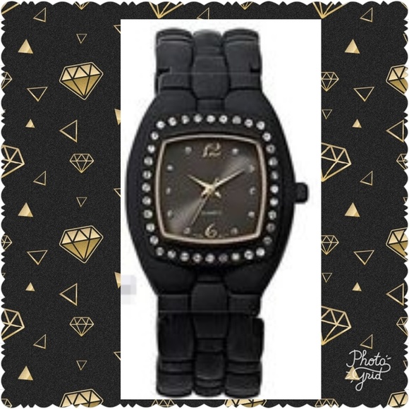 Avon Accessories - Bangle Cuff Watch With Stone Accent in Black